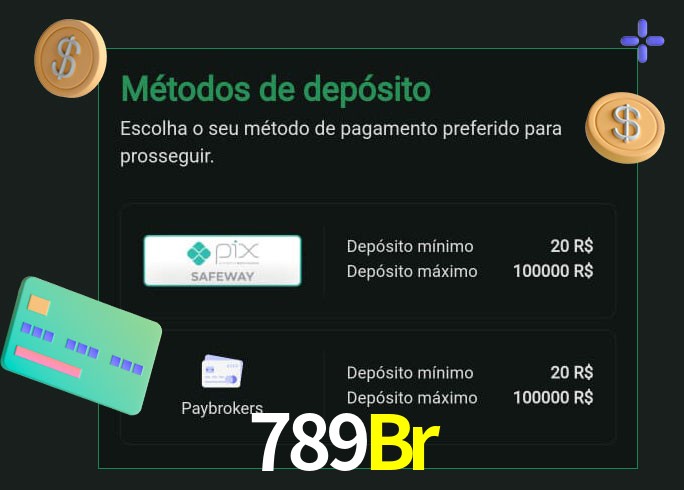 O cassino 789Br oferece uma grande variedade de métodos de pagamento